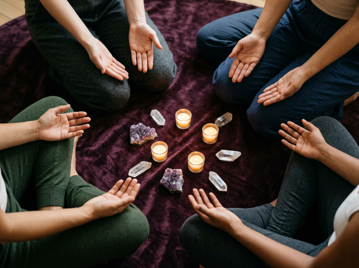 Intuitive Group Sessions — Anya with a specialized tool in her Del Mar studio